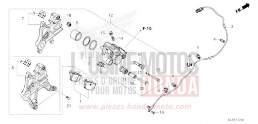 REAR BRAKE CALIPER NT1100AS de 2025